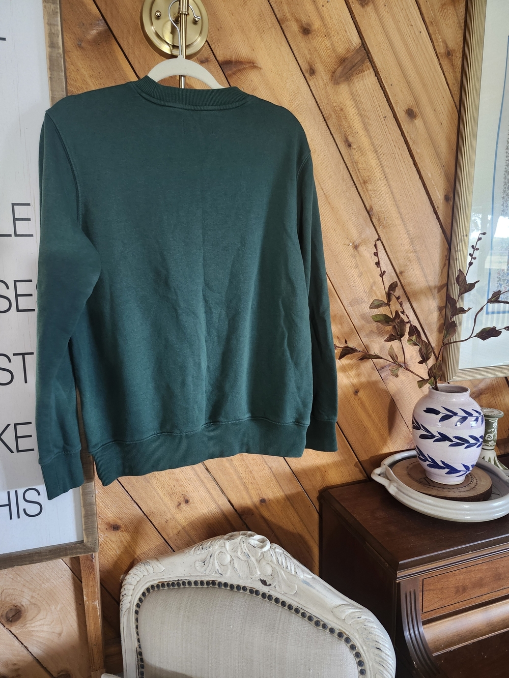 Goodfellow Men’s Forest Green Crewneck Sweatshirt Holiday M Classic Heritage - Picture 3 of 4